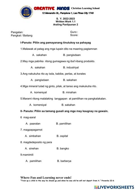 Araling Panlipunan 2 .